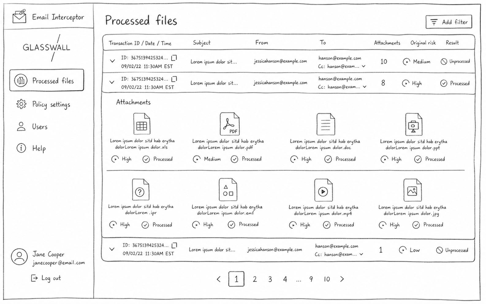 Sketch of the File Span: every file in the archive flattened into one list, with no indication of how deeply any of them was nested.