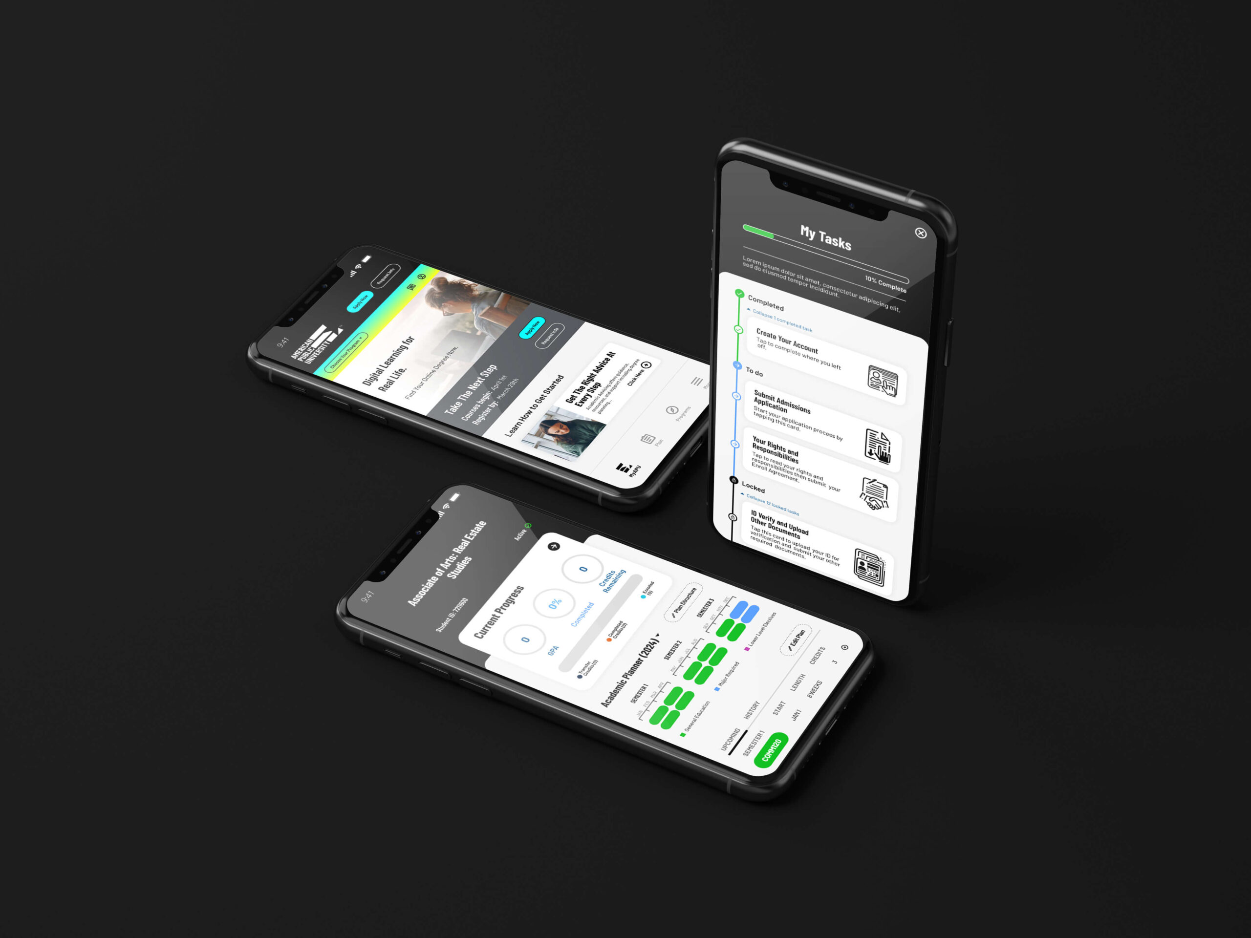 MyAPU app screens in context.