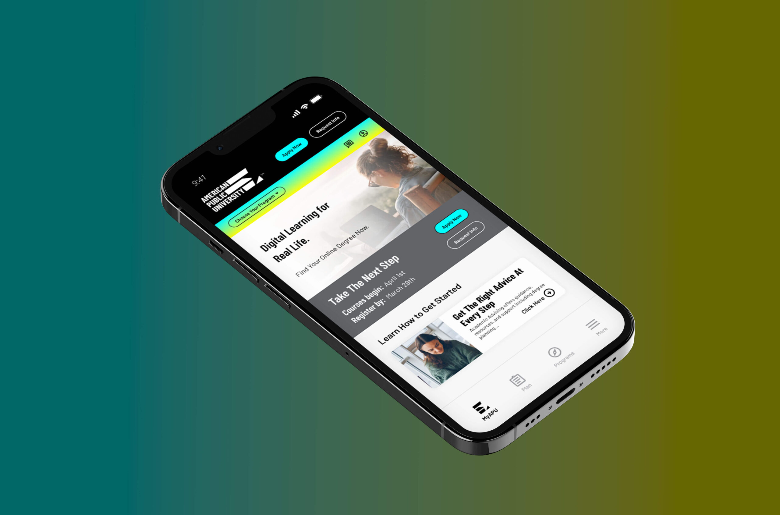 MyAPU app screens in context.